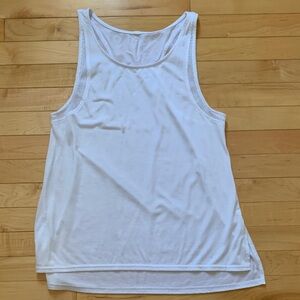 ALO Yoga White Mesh-Accent Tank Top